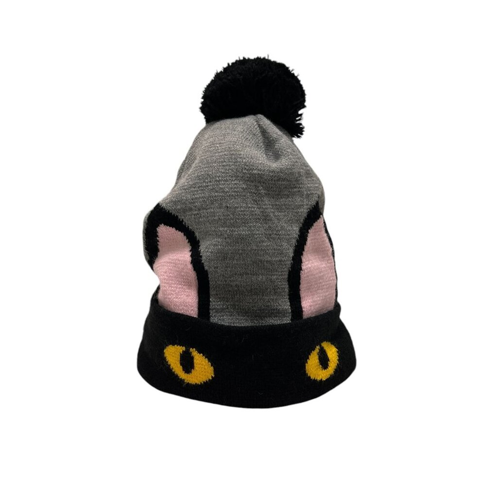 NWOT Adopt Don't Shop PETA Cat Ear Beanie With Pom Pom - Picture 4 of 7